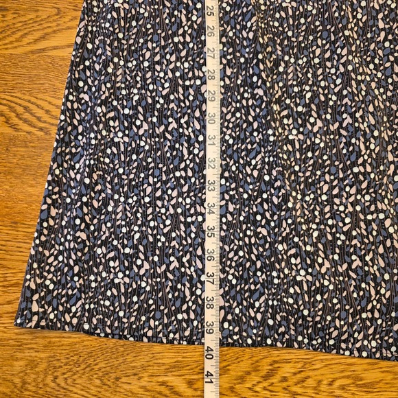 Sigrid Olsen Women's V-Neck Midi Dress Abstract Print Long Sleeve Faux Wrap Work - Picture 5 of 16